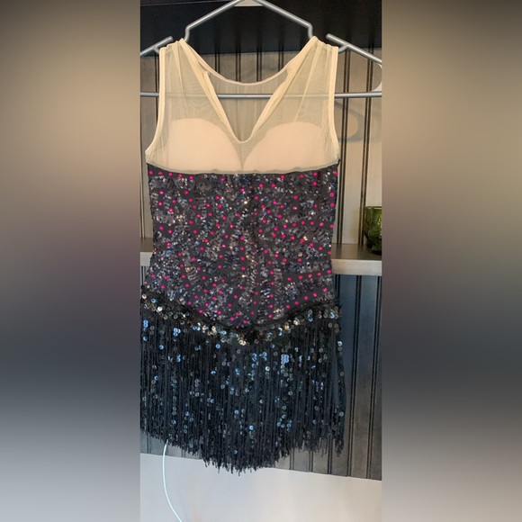 Girls jazz dance costume with tassels LC - Picture 3 of 4